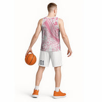 Polynesian Tiare Flower Pink Pastel Vibes Basketball Jersey LT14 - Polynesian Pride