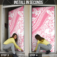 Polynesian Tiare Flower Pink Pastel Vibes Door Cover LT14 - Polynesian Pride