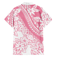 Polynesian Tiare Flower Pink Pastel Vibes Family Matching Tank Maxi Dress and Hawaiian Shirt