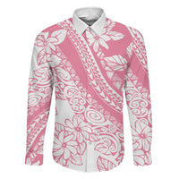 Polynesian Tiare Flower Pink Pastel Vibes Family Matching Tank Maxi Dress and Hawaiian Shirt