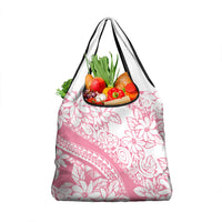 Polynesian Tiare Flower Pink Pastel Vibes Grocery Bag LT14 1-pack One Size Pink - Polynesian Pride