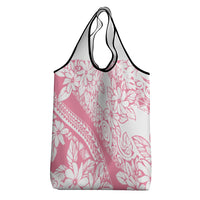 Polynesian Tiare Flower Pink Pastel Vibes Grocery Bag LT14 - Polynesian Pride
