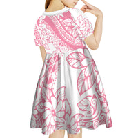 Polynesian Tiare Flower Pink Pastel Vibes Kid Short Sleeve Dress LT14 - Polynesian Pride