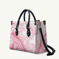 Polynesian Tiare Flower Pink Pastel Vibes Leather Bag LT14 Pink - Polynesian Pride