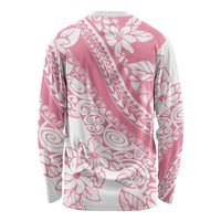 Polynesian Tiare Flower Pink Pastel Vibes Long Sleeve Shirt LT14 - Polynesian Pride