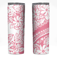 Polynesian Tiare Flower Pink Pastel Vibes Skinny Tumbler LT14 Pink - Polynesian Pride