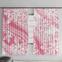 Polynesian Tiare Flower Pink Pastel Vibes Window Curtain LT14 With Hooks Pink - Polynesian Pride