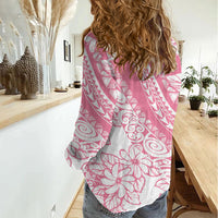Polynesian Tiare Flower Pink Pastel Vibes Women Casual Shirt LT14 - Polynesian Pride