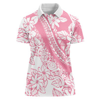 Polynesian Tiare Flower Pink Pastel Vibes Women Polo Shirt LT14 Female Pink - Polynesian Pride