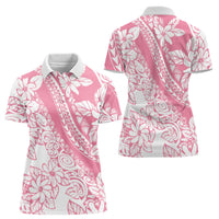 Polynesian Tiare Flower Pink Pastel Vibes Women Polo Shirt LT14 - Polynesian Pride