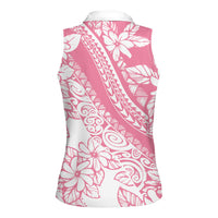 Polynesian Tiare Flower Pink Pastel Vibes Women Sleeveless Polo Shirt LT14 - Polynesian Pride
