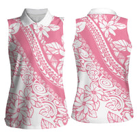 Polynesian Tiare Flower Pink Pastel Vibes Women Sleeveless Polo Shirt LT14 - Polynesian Pride
