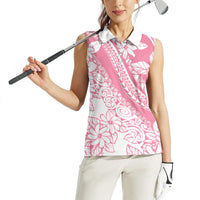 Polynesian Tiare Flower Pink Pastel Vibes Women Sleeveless Polo Shirt LT14 - Polynesian Pride