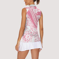 Polynesian Tiare Flower Pink Pastel Vibes Women Sleeveless Polo Shirt LT14 - Polynesian Pride