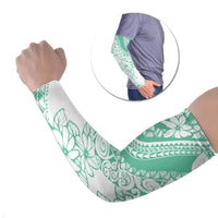 Polynesian Tiare Flower Cyan Pastel Vibes Arm Sleeves LT14 Set of 2 Cyan - Polynesian Pride