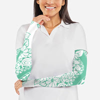 Polynesian Tiare Flower Cyan Pastel Vibes Arm Sleeves LT14 - Polynesian Pride