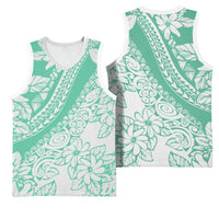 Polynesian Tiare Flower Cyan Pastel Vibes Basketball Jersey LT14 - Polynesian Pride