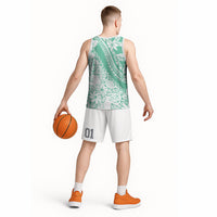 Polynesian Tiare Flower Cyan Pastel Vibes Basketball Jersey LT14 - Polynesian Pride
