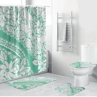 Polynesian Tiare Flower Cyan Pastel Vibes Bathroom Set LT14 Bathroom Set (4 pcs) Cyan - Polynesian Pride