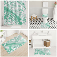 Polynesian Tiare Flower Cyan Pastel Vibes Bathroom Set LT14 - Polynesian Pride