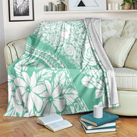Polynesian Tiare Flower Cyan Pastel Vibes Blanket LT14 Cyan - Polynesian Pride