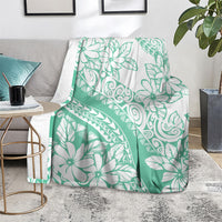 Polynesian Tiare Flower Cyan Pastel Vibes Blanket LT14 - Polynesian Pride