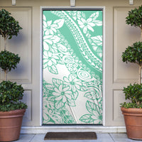 Polynesian Tiare Flower Cyan Pastel Vibes Door Cover LT14 Cyan - Polynesian Pride