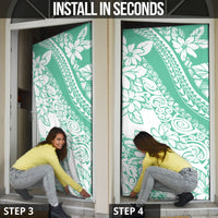 Polynesian Tiare Flower Cyan Pastel Vibes Door Cover LT14 - Polynesian Pride