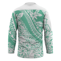 Polynesian Tiare Flower Cyan Pastel Vibes Hockey Jersey LT14 - Polynesian Pride