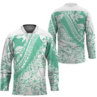 Polynesian Tiare Flower Cyan Pastel Vibes Hockey Jersey LT14 - Polynesian Pride