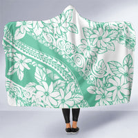Polynesian Tiare Flower Cyan Pastel Vibes Hooded Blanket LT14 One Size Cyan - Polynesian Pride