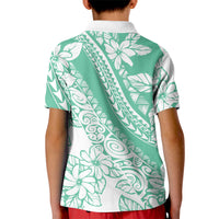 Polynesian Tiare Flower Cyan Pastel Vibes Kid Polo Shirt LT14 - Polynesian Pride