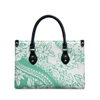 Polynesian Tiare Flower Cyan Pastel Vibes Leather Bag LT14 - Polynesian Pride