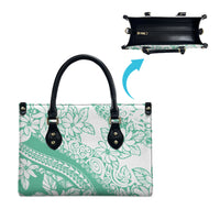 Polynesian Tiare Flower Cyan Pastel Vibes Leather Bag LT14 - Polynesian Pride