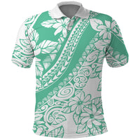 Polynesian Tiare Flower Cyan Pastel Vibes Polo Shirt LT14 Cyan - Polynesian Pride