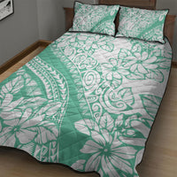 Polynesian Tiare Flower Cyan Pastel Vibes Quilt Bed Set LT14 - Polynesian Pride