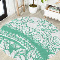 Polynesian Tiare Flower Cyan Pastel Vibes Round Carpet LT14 Cyan - Polynesian Pride