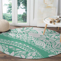Polynesian Tiare Flower Cyan Pastel Vibes Round Carpet LT14 - Polynesian Pride