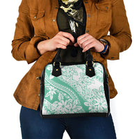 Polynesian Tiare Flower Cyan Pastel Vibes Shoulder Handbag LT14 - Polynesian Pride