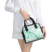 Polynesian Tiare Flower Cyan Pastel Vibes Shoulder Handbag LT14 - Polynesian Pride