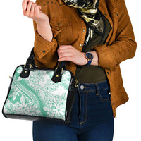 Polynesian Tiare Flower Cyan Pastel Vibes Shoulder Handbag LT14 - Polynesian Pride