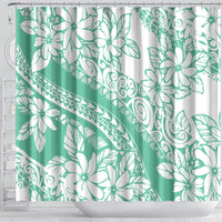 Polynesian Tiare Flower Cyan Pastel Vibes Shower Curtain LT14 - Polynesian Pride