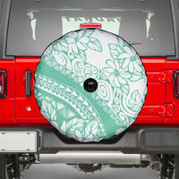 Polynesian Tiare Flower Cyan Pastel Vibes Spare Tire Cover LT14 - Polynesian Pride