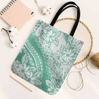 Polynesian Tiare Flower Cyan Pastel Vibes Tote Bag LT14 Black Strap One Size Cyan - Polynesian Pride