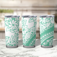 Polynesian Tiare Flower Cyan Pastel Vibes Tumbler Cup LT14 - Polynesian Pride