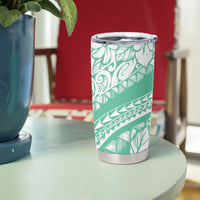 Polynesian Tiare Flower Cyan Pastel Vibes Tumbler Cup LT14 - Polynesian Pride