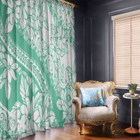 Polynesian Tiare Flower Cyan Pastel Vibes Window Curtain LT14 - Polynesian Pride