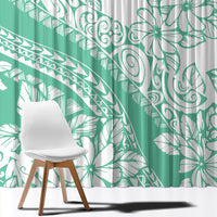 Polynesian Tiare Flower Cyan Pastel Vibes Window Curtain LT14 - Polynesian Pride