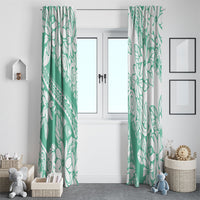 Polynesian Tiare Flower Cyan Pastel Vibes Window Curtain LT14 - Polynesian Pride