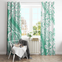 Polynesian Tiare Flower Cyan Pastel Vibes Window Curtain LT14 - Polynesian Pride